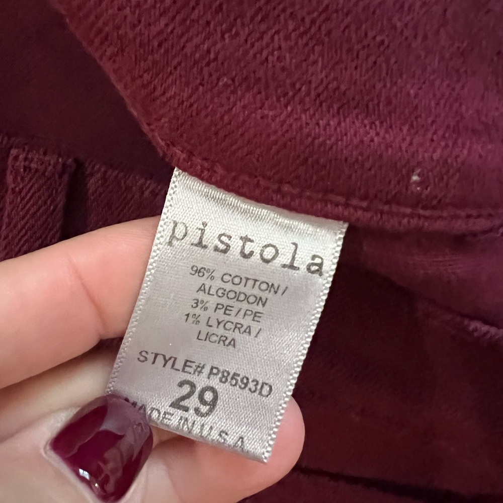 Pistols Skinny Burgundy Jeans - Picture 9 of 13